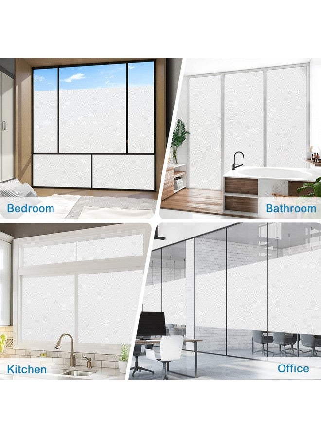 Coavas Coavas Window Privacy Film Frosted Glass Static Cling UV Sun Blocking Heat Control Window Tint Day and Night Insulation Home Bathroom Door Decorative Frosting Cover (23.6 x 78.7 Inch, White)  - Image 5