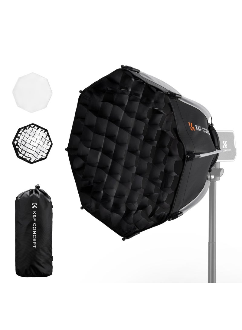 كيه آند إف كونسبت سوفت بوكس ثماني الشكل 40 سم K&F Concept KF18.0013 بتركيب Mini Bowens مع شبكة تحكم بالإضاءة لمصابيح LED للتصوير - Image 1