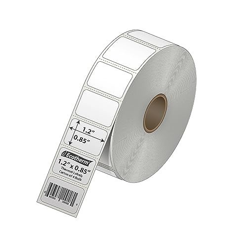 Ecotherm 1.2" x .85" Thermal Labels | 4 Rolls | 8800 Labels | fits Zebra, Godex, Arkscan, iDPRT, Offnova Thermal Label Printers and More | Blank White Adhesive Stickers by Ecotherm - Image 2