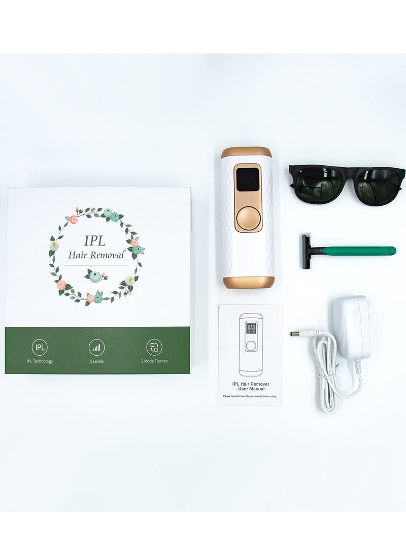 Laser Hair Removal for Women and Men, Hair Removal Device with Ice Cooling Care Function for Nearly Painless Result, for Body Facial Armpits Legs Arms(White Gold) - Image 5