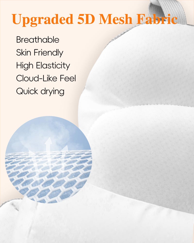 HWZ Full Body Bath Pillow for Bathtub, Thick Luxury Bathtub Cushion with Movable Lumbar Support and Laundry Bag, Bathtub Pillows for Head, Neck and Back Support, Bathtub Accessories for Women Spa Gift - Image 3