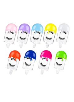 18 Pcs Empty Eyelash Case Lash Boxes, Cute Eyelash Packaging Box Container Holder Case, Fake Lash Cases, Ice Cream Shaped Plastic False Lash Packaging Organizer Tray Storage Case for Women Girl