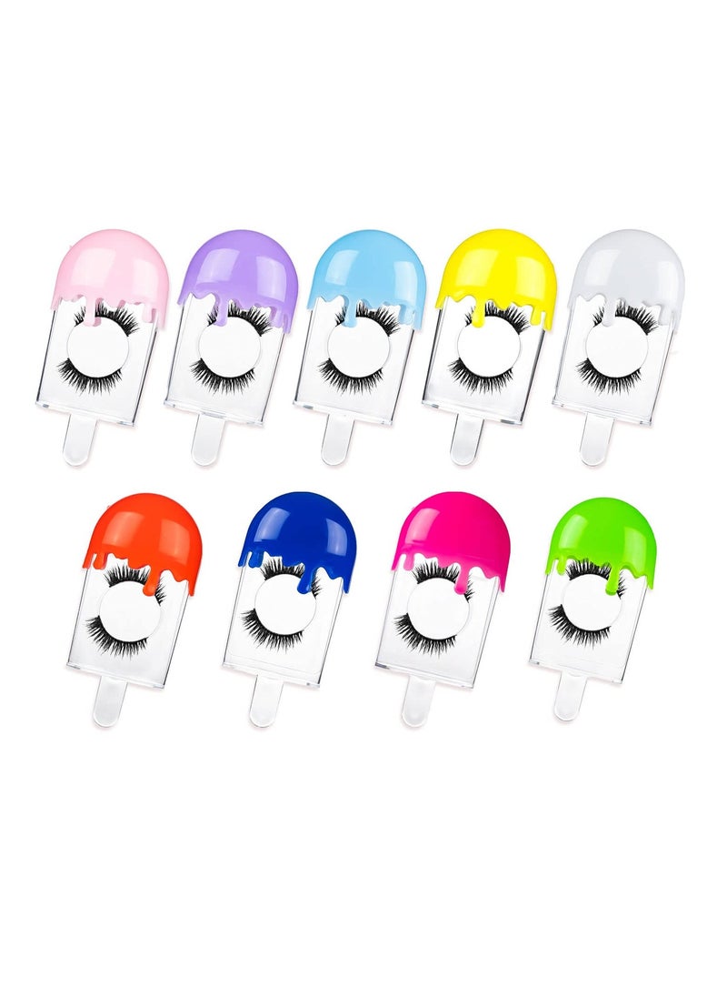 SYOSI - 18 Pcs Empty Eyelash Case Lash Boxes, Cute Eyelash Packaging Box Container Holder Case, Fake Lash Cases, Ice Cream Shaped Plastic False Lash Packaging Organizer Tray Storage Case for Women Girl - Image 1