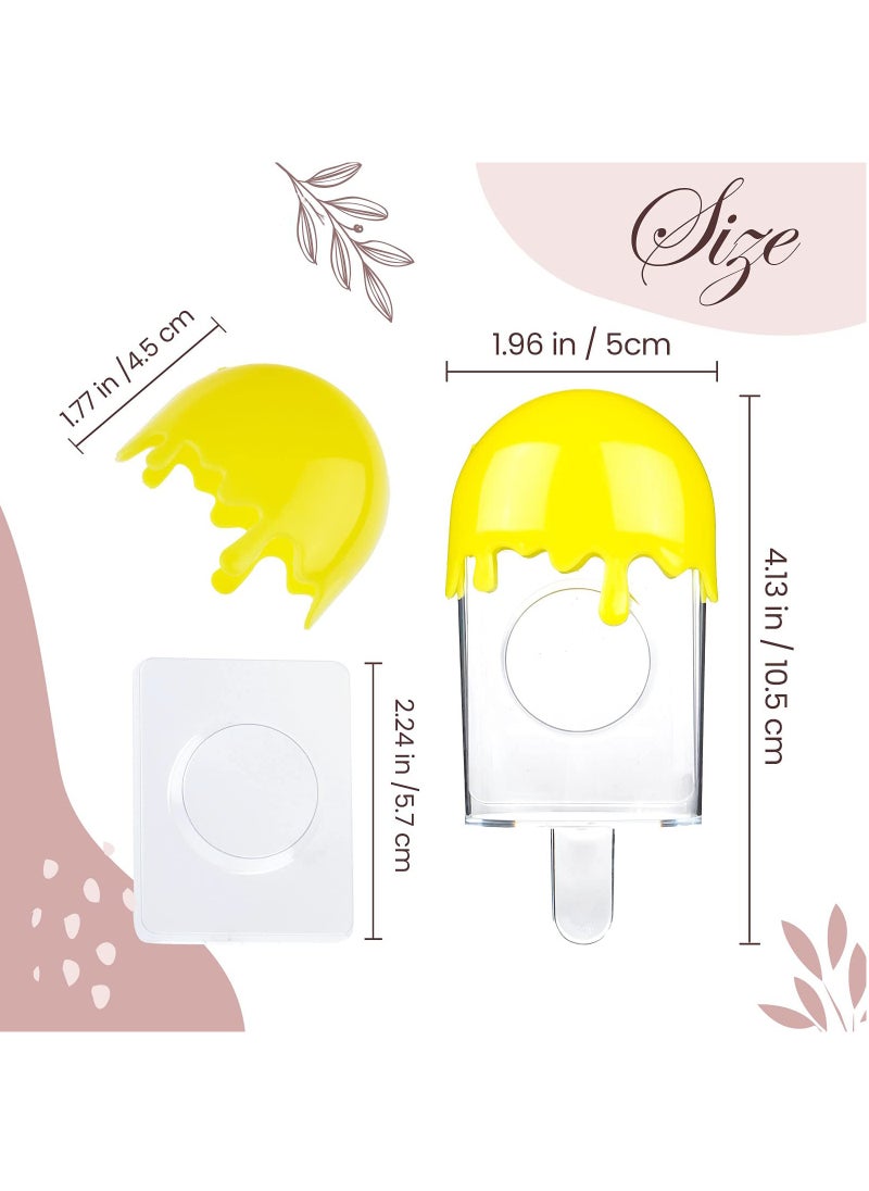 SYOSI - 18 Pcs Empty Eyelash Case Lash Boxes, Cute Eyelash Packaging Box Container Holder Case, Fake Lash Cases, Ice Cream Shaped Plastic False Lash Packaging Organizer Tray Storage Case for Women Girl - Image 1