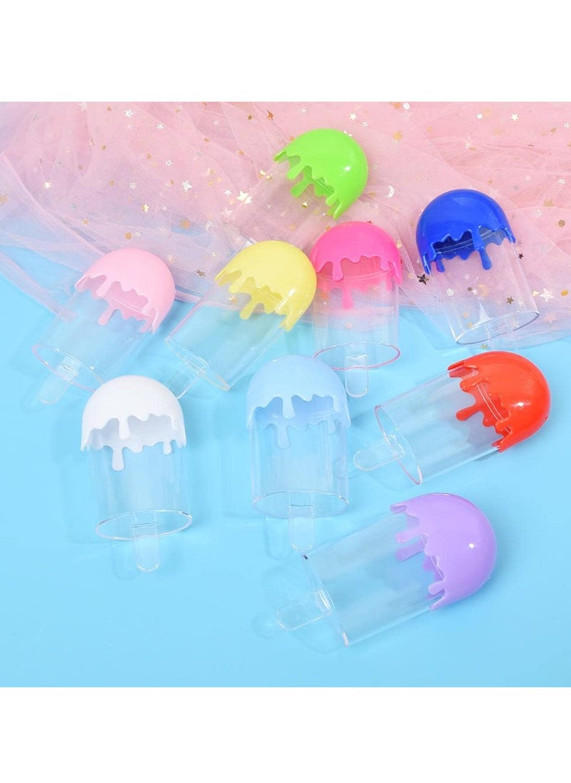 SYOSI - 18 Pcs Empty Eyelash Case Lash Boxes, Cute Eyelash Packaging Box Container Holder Case, Fake Lash Cases, Ice Cream Shaped Plastic False Lash Packaging Organizer Tray Storage Case for Women Girl - Image 1