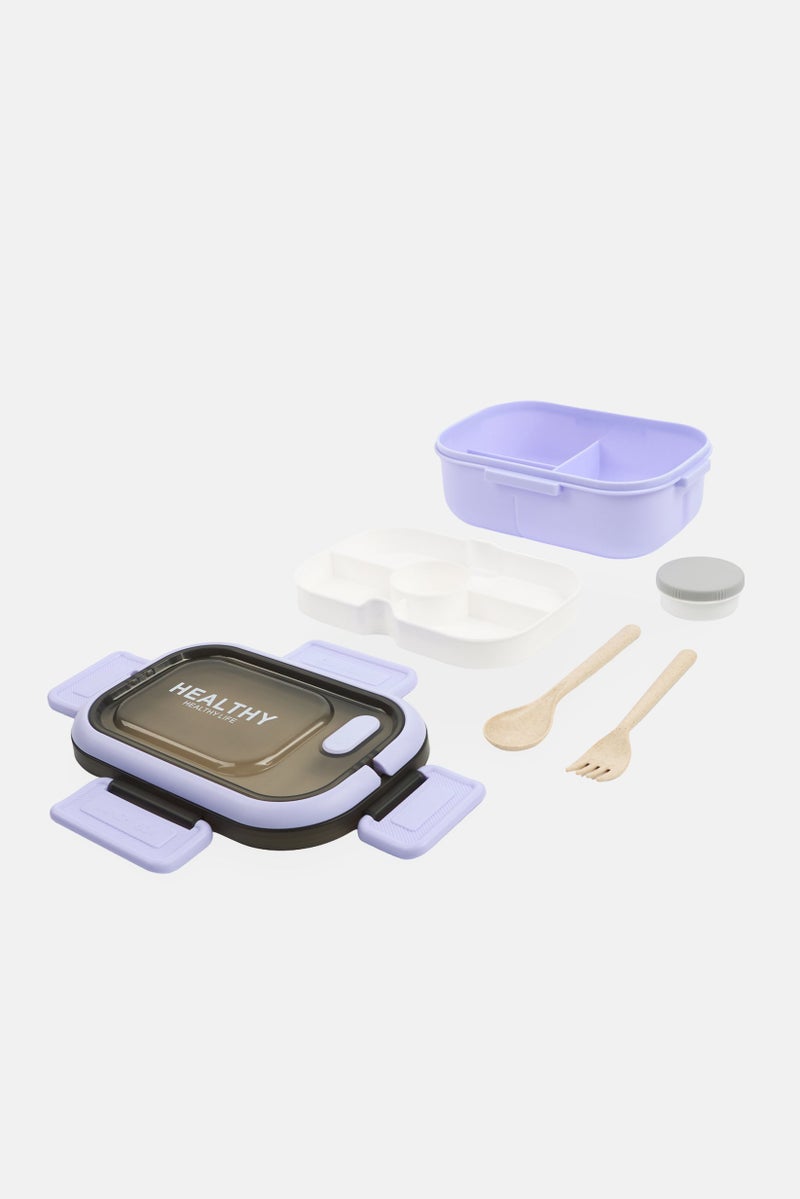 YAH Creation Bento Lunch Box With Sauce Box, Lavender - Image 3