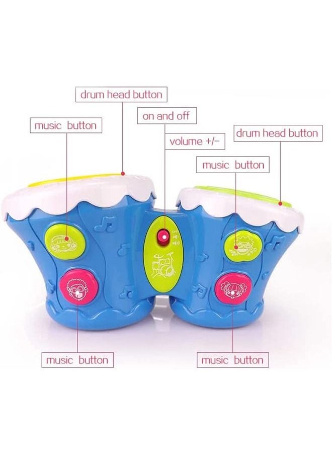 BAYBEE Musical Bongo Drum Toys For Kids With Dual Drum 4 Sound Modes Music Light Musical Instruments Toys For Kids Educational Musical Toy Drums For Kids Toddlers 1 2 3 4 Years Boys Girls  - Image 3