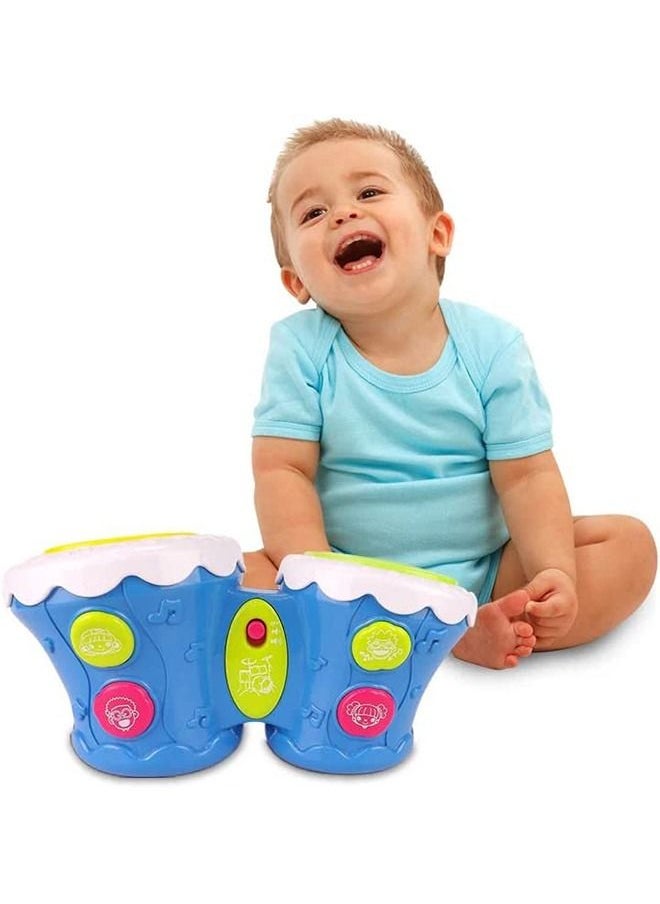 BAYBEE Musical Bongo Drum Toys For Kids With Dual Drum 4 Sound Modes Music Light Musical Instruments Toys For Kids Educational Musical Toy Drums For Kids Toddlers 1 2 3 4 Years Boys Girls  - Image 2