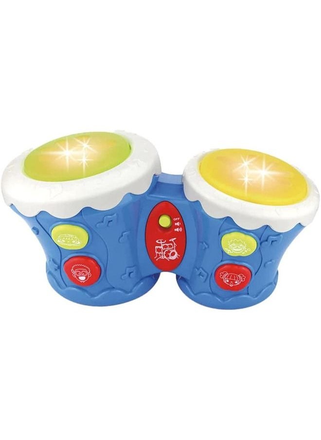 BAYBEE Musical Bongo Drum Toys For Kids With Dual Drum 4 Sound Modes Music Light Musical Instruments Toys For Kids Educational Musical Toy Drums For Kids Toddlers 1 2 3 4 Years Boys Girls  - Image 1