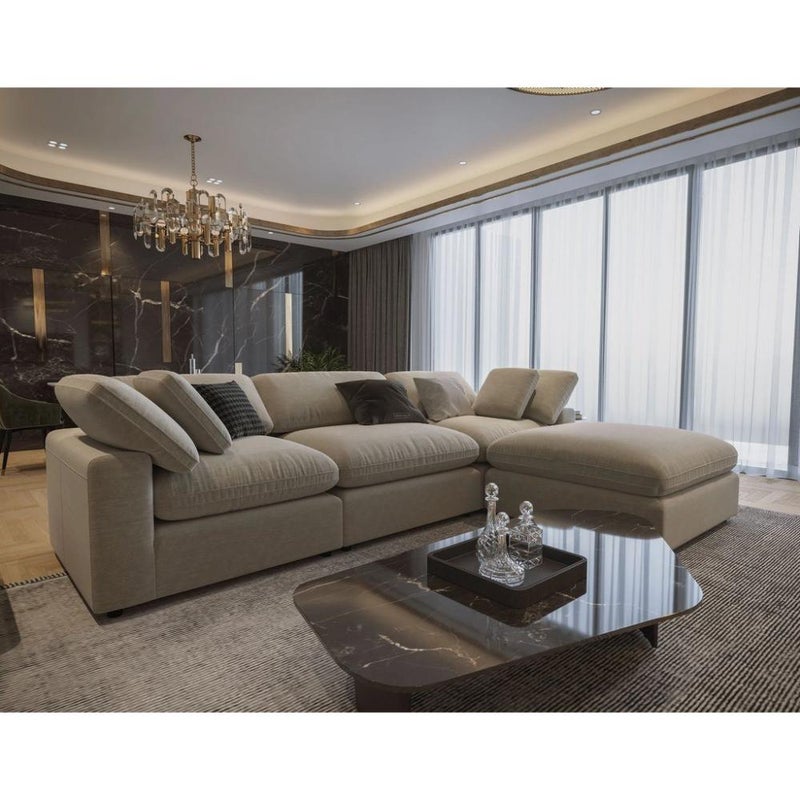 بيتك كنبة زاوية 318×212×85×75 سم - بيج - Image 1