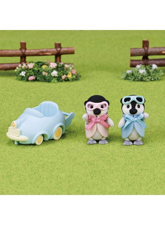 Calico Critters Penguin Babies Ride 'N Playdoll Playset With 2 Poseable Figures Pushcart & More - Image 3