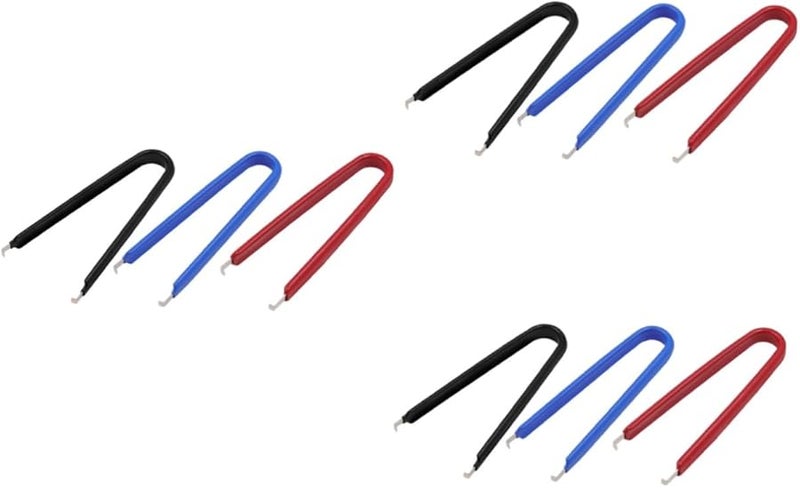 3 Pack U Shaped IC Chip Pick Up Clips Tweezers Mixed Colors for Electronics Repair Soldering - Image 1