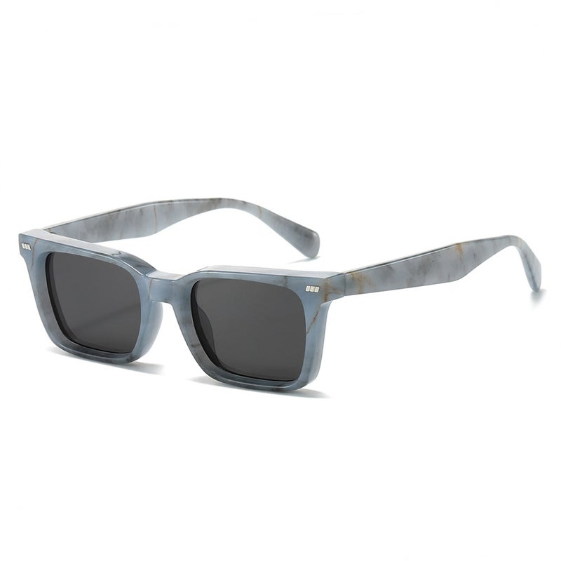 Generic 2023 Square Sunglasses Fashion Retro Unisex blue porcelain pattern frame gray 