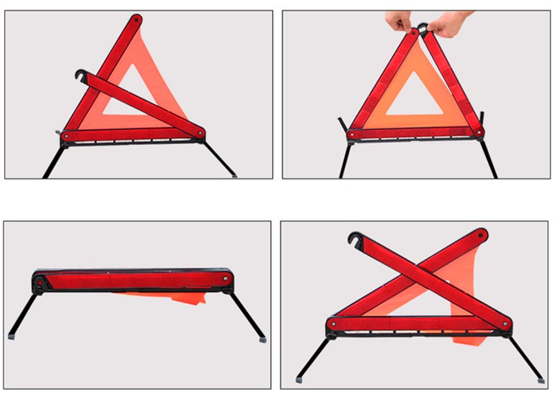 KAFEEK Reflective Warning Triangle for Vehicles, Emergency Warning Triangle Roadside Safety Triangle Kits, Day and Night Visibility for Car Breakdowns, Accidents, Fog Rain, 3-Pack - Image 4