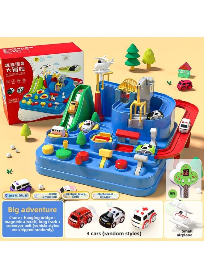 Children's Rail Car Toys To The Age Of Small Train Car Break Through The Big Adventure Parking Lot Boy Girl Baby-Color:❤Gift Box Model 【large Size - Timekeeping】 Free 3 Cars + Airplane For Big Adventure - Image 1