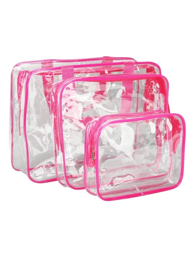 3Pcs Clear Portable Makeup Cosmetic Toiletry Travel Bath Wash Storage Bag Transparent Waterproof Pouch Organizer Make Up Bag - Image 1