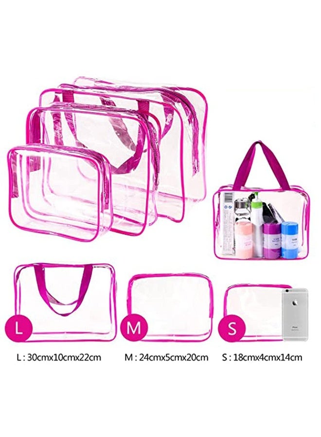 3Pcs Clear Portable Makeup Cosmetic Toiletry Travel Bath Wash Storage Bag Transparent Waterproof Pouch Organizer Make Up Bag - Image 5
