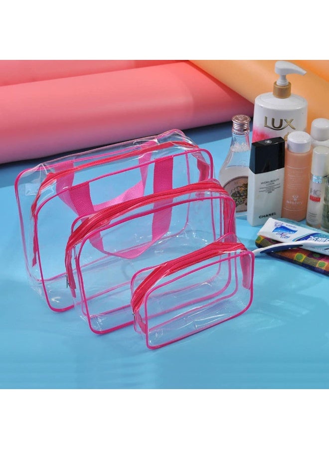 3Pcs Clear Portable Makeup Cosmetic Toiletry Travel Bath Wash Storage Bag Transparent Waterproof Pouch Organizer Make Up Bag - Image 4