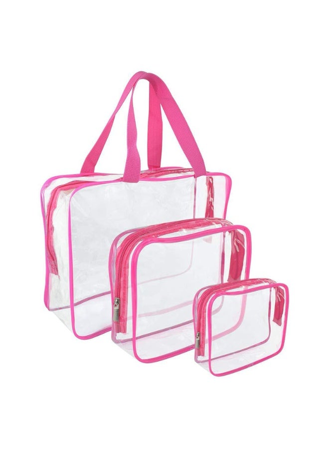 3Pcs Clear Portable Makeup Cosmetic Toiletry Travel Bath Wash Storage Bag Transparent Waterproof Pouch Organizer Make Up Bag - Image 3