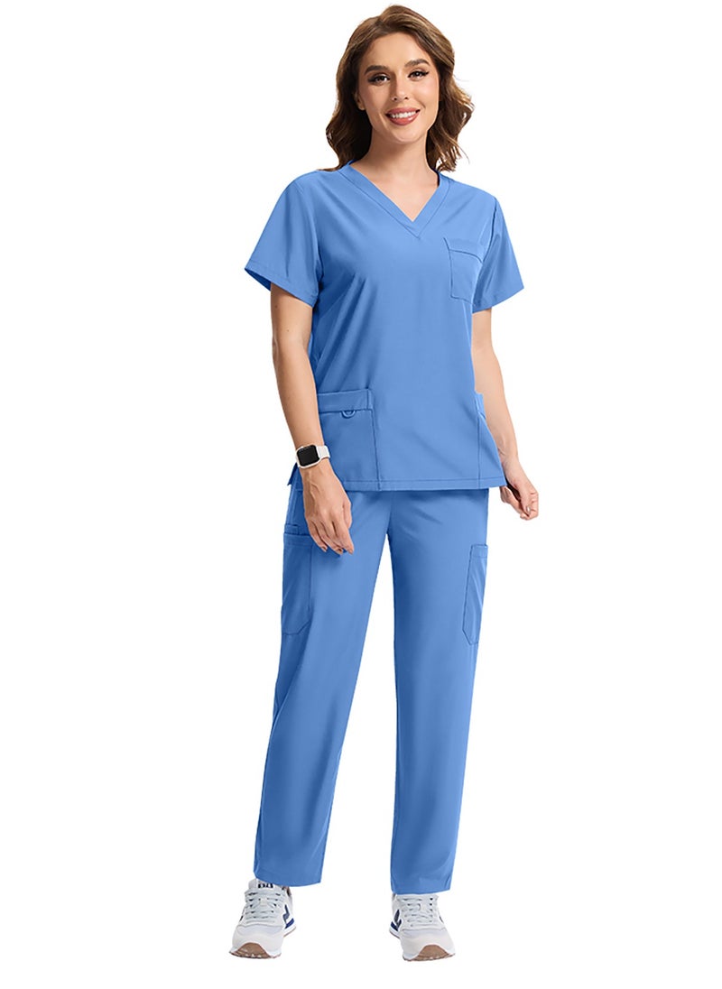 Magic Park Magic Park Medical Scrubs Set 2025 Scrub Suit Set for Women Medical Scrubs Top Pants Maid Uniform Nanny Scrub Suit Housemaid Uniform  - Image 2