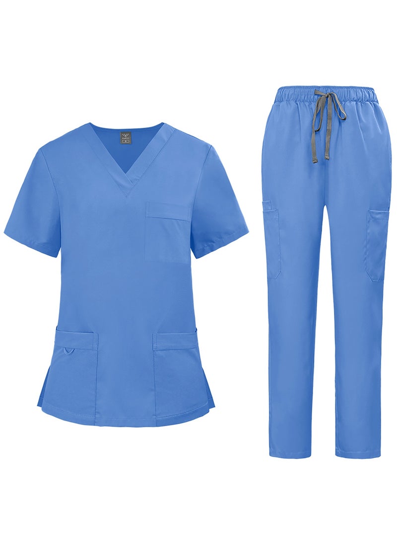 Magic Park Magic Park Medical Scrubs Set 2025 Scrub Suit Set for Women Medical Scrubs Top Pants Maid Uniform Nanny Scrub Suit Housemaid Uniform  - Image 1