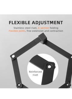KASTWAVE Folding Bike Lock with Mounting Bracket, Bicycle Locks, Bike Chain Lock, Heavy Duty Anti Theft with 360° Rotating Lock Head, Waterproof and Scratch Resistant Foldable, for Bike, Scooter, Motorcycle  - Image 2