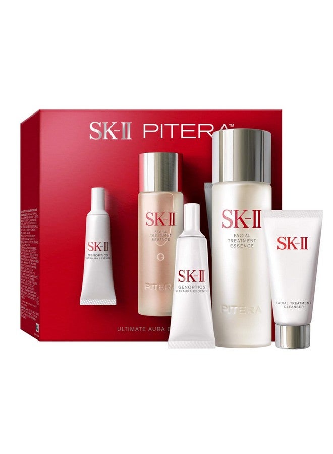 SK-II Ultimate Aura Skincare Kit - Radiance-Boosting Skincare Gift Set with Travel & Full Size Products - Kit Includes Full Size Facial Treatment Essence, Mini Cleanser & Mini Essence Serum (3 Count) - Image 1