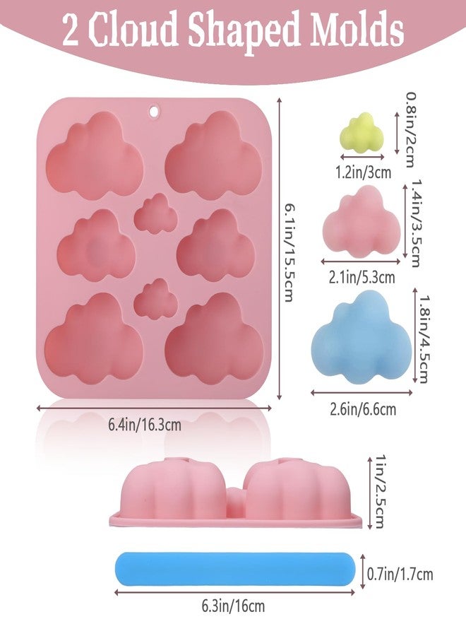 Hoohnnaa 2 Pack Cute Cloud Silicone Molds, Cloud Shape Chocolate Molds, 3D Clouds Gummy Molds, Silicone Cake Molds, Candy Molds, Jello Mold, Candle Mold, Food Molds, Cloud Silicone Molds for Baking Fondant - Image 2