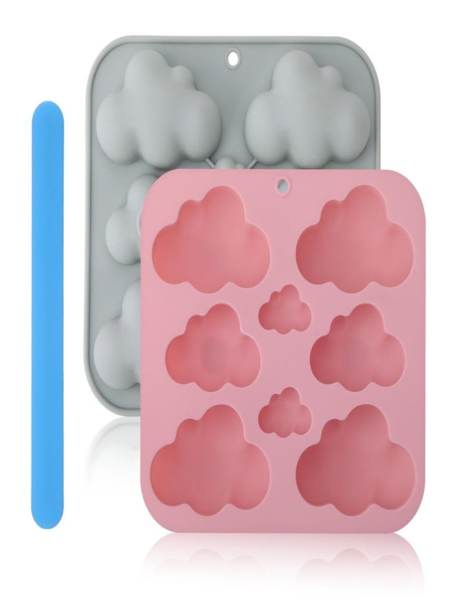 Hoohnnaa 2 Pack Cute Cloud Silicone Molds, Cloud Shape Chocolate Molds, 3D Clouds Gummy Molds, Silicone Cake Molds, Candy Molds, Jello Mold, Candle Mold, Food Molds, Cloud Silicone Molds for Baking Fondant - Image 1