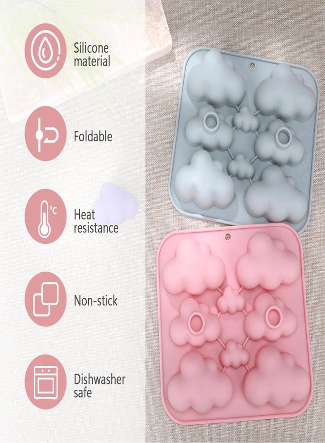 Hoohnnaa 2 Pack Cute Cloud Silicone Molds, Cloud Shape Chocolate Molds, 3D Clouds Gummy Molds, Silicone Cake Molds, Candy Molds, Jello Mold, Candle Mold, Food Molds, Cloud Silicone Molds for Baking Fondant - Image 3