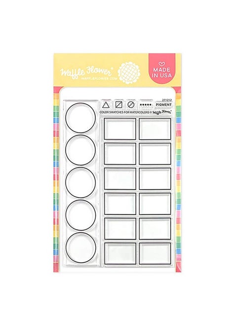Color Swatches For Watercolors Photopolymer Clear Stamps Including Swatch Charts And Grids For Staining Granulation And Transparency Studies & Icons For Lightfast Rating & Pigment