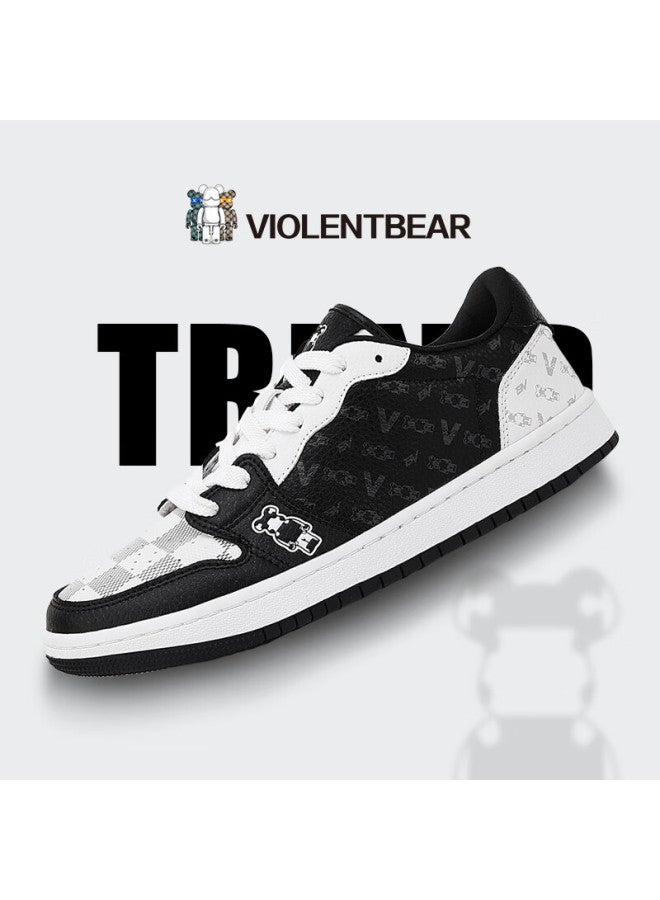 Violentbear Men's Sneakers, Spring Comfortable Breathable Versatile Casual Shoes For Men And Women, Light Luxury Trendy Genuine Leather Shoes
