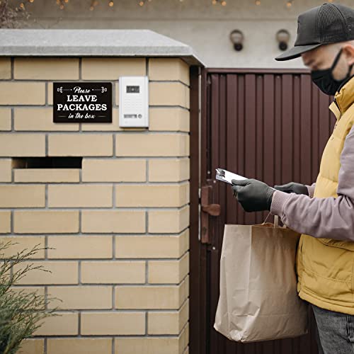 FTONENI Please Leave Packages in the Box Sign for House, Use for Home Office or Business Front Door Warning Reminder Signs, Apartment Entrances Wall Decor Use 3.55" x 5.15" - PMA020 - Image 3