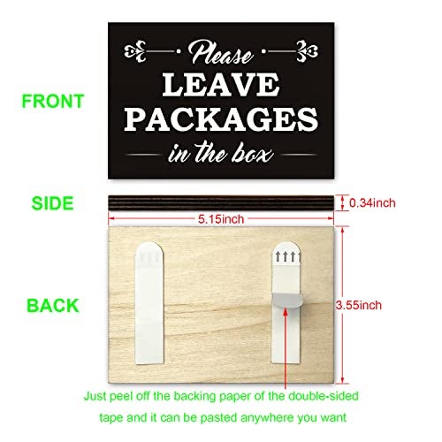 FTONENI Please Leave Packages in the Box Sign for House, Use for Home Office or Business Front Door Warning Reminder Signs, Apartment Entrances Wall Decor Use 3.55" x 5.15" - PMA020 - Image 2