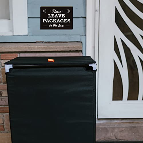 FTONENI Please Leave Packages in the Box Sign for House, Use for Home Office or Business Front Door Warning Reminder Signs, Apartment Entrances Wall Decor Use 3.55" x 5.15" - PMA020 - Image 4