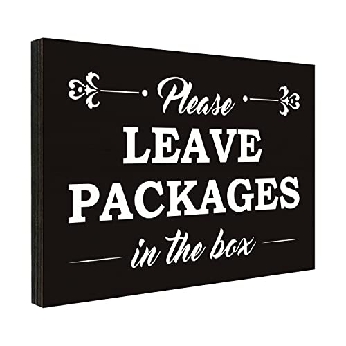 FTONENI Please Leave Packages in the Box Sign for House, Use for Home Office or Business Front Door Warning Reminder Signs, Apartment Entrances Wall Decor Use 3.55" x 5.15" - PMA020 - Image 1
