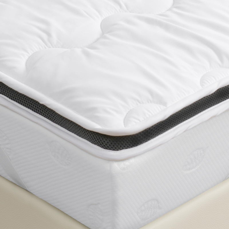 Good Nite Mattress Topper Double Mattress Cover Pad Polyester HollowFiber with Mesh Side Breathable 6 cm Thick 135 x 190 x 6cm