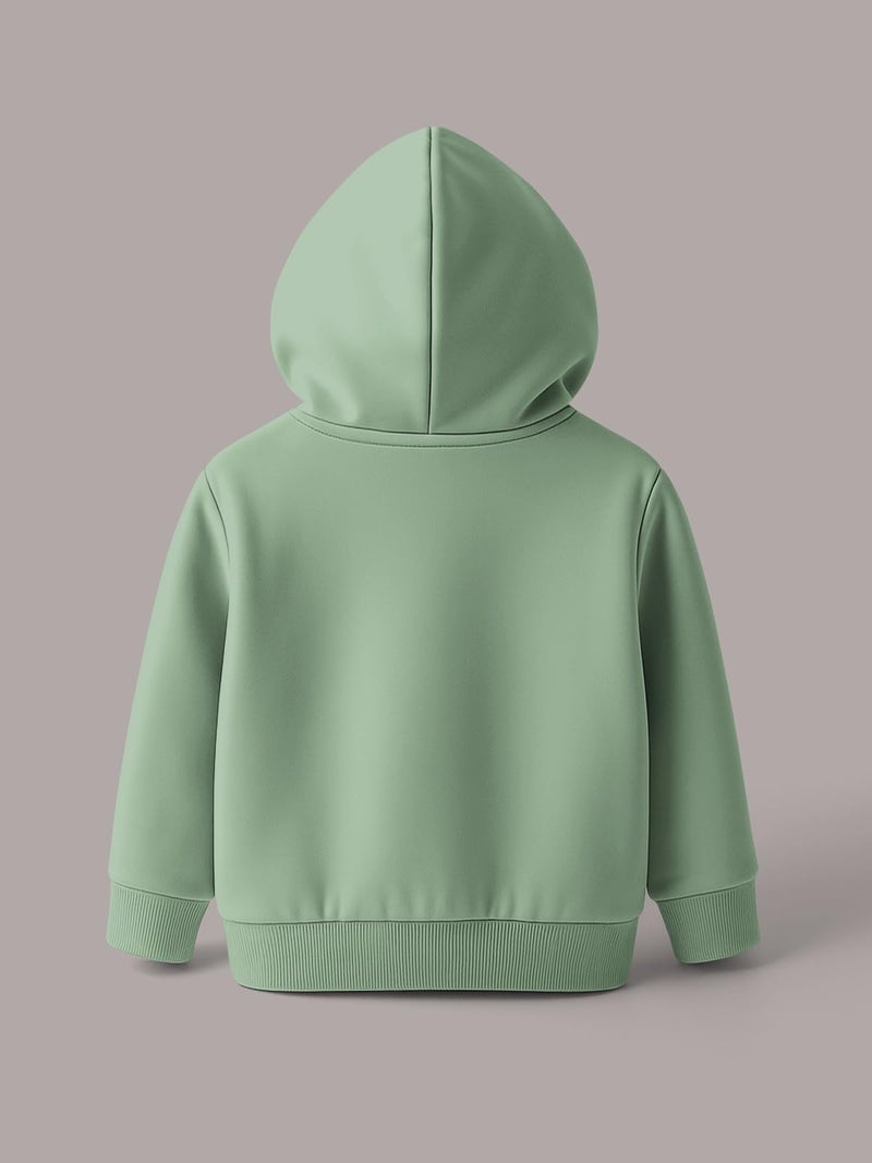 HELLCAT Trendy Cotton Blend Hoodie Sweatshirt for Girls - Pack of 1_Sea Green_5-6Years - Image 3