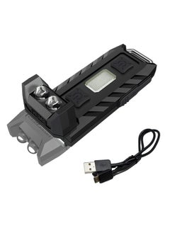 نايت كور مصباح سلسلة مفاتيح Nitecore Thumb 85 Lumens قابل لإعادة الشحن عبر USB باللونين الأبيض والأحمر - مصباح عمل قابل للإمالة مع مشبك وكابل شحن USB من LumenTac  - Image 1