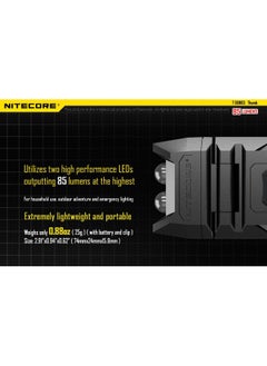نايت كور مصباح سلسلة مفاتيح Nitecore Thumb 85 Lumens قابل لإعادة الشحن عبر USB باللونين الأبيض والأحمر - مصباح عمل قابل للإمالة مع مشبك وكابل شحن USB من LumenTac  - Image 3