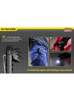 نايت كور مصباح سلسلة مفاتيح Nitecore Thumb 85 Lumens قابل لإعادة الشحن عبر USB باللونين الأبيض والأحمر - مصباح عمل قابل للإمالة مع مشبك وكابل شحن USB من LumenTac  - Image 4