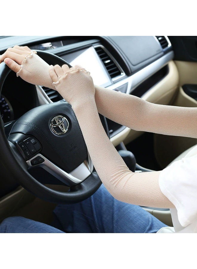 Goolsky زوج واحد من أكمام الذراعين للجنسين للرجال والنساء تغطية ذراع مرنة لحماية من الأشعة فوق البنفسجية أكمام حرير جليدي للتبريد للقيادة في الهواء الطلق - Image 1