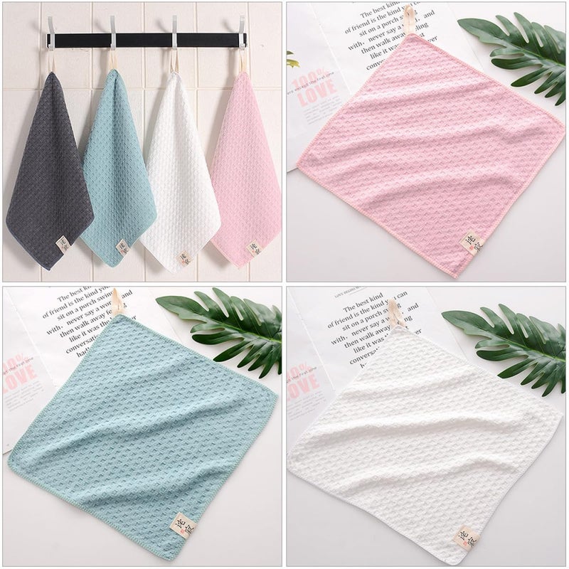 4 Pack Quick Dry Absorbent Microfiber Face Towels Bath Travel Washcloths Random Color - Image 4