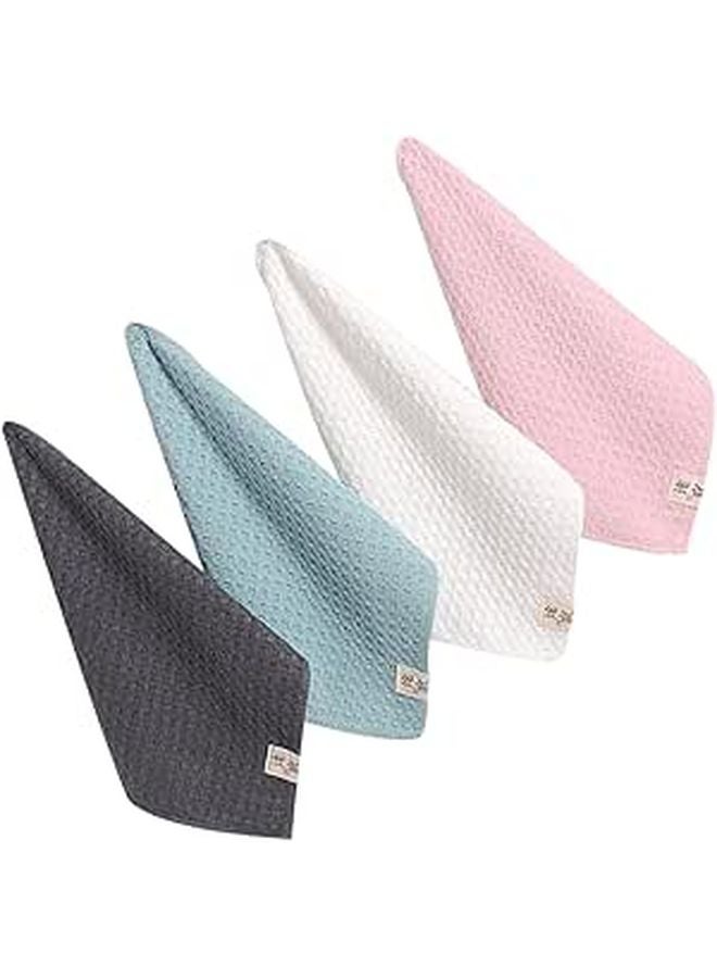 4 Pack Quick Dry Absorbent Microfiber Face Towels Bath Travel Washcloths Random Color - Image 1