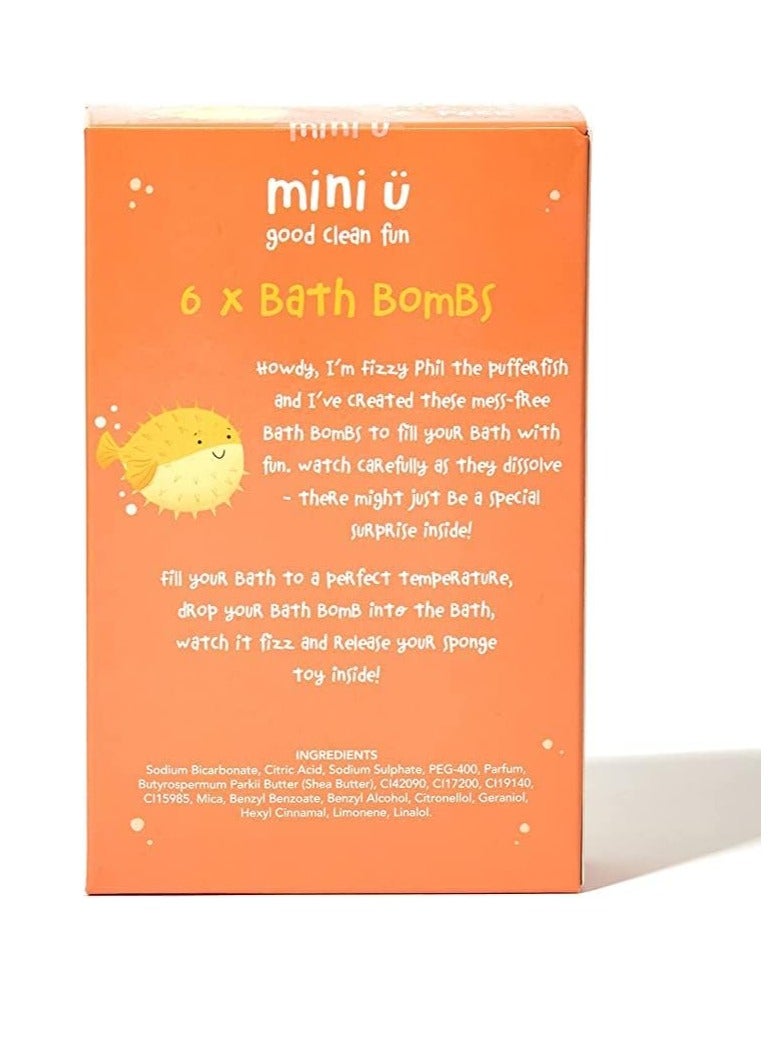 Mini U Bath Bombs in Single Package for Kids - Bath Fizzers, Gifts for Children, Vegan & Cruelty Free - Ideal Birthday Gift for Kids (Orange) - Image 2