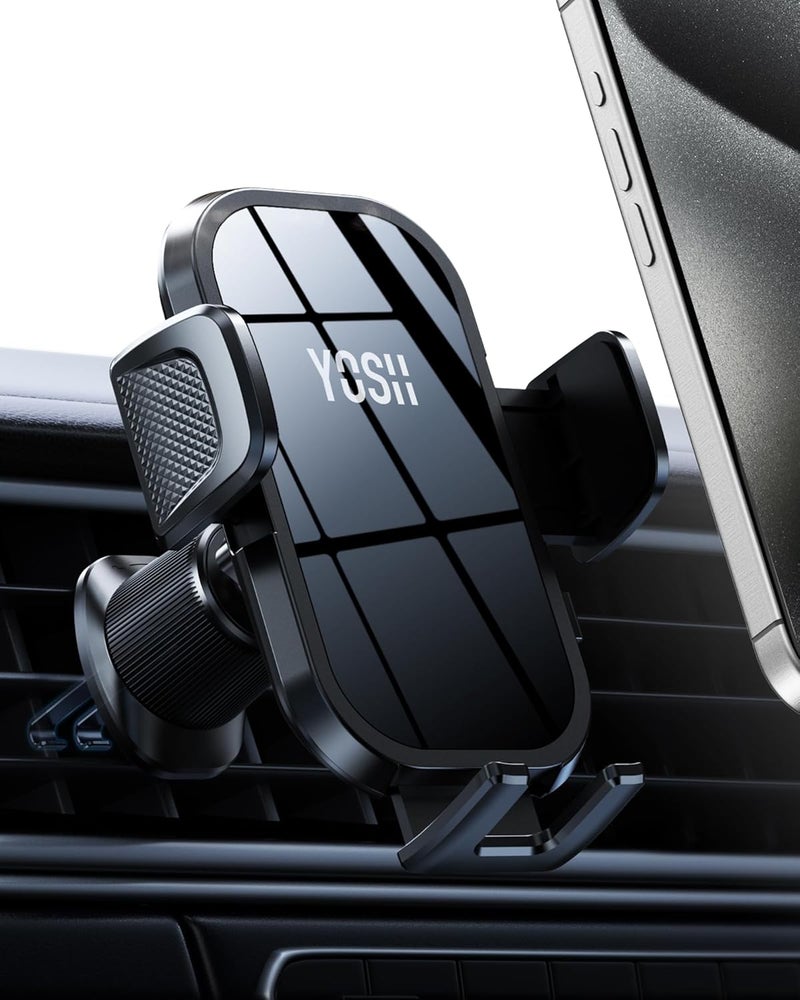 YOSH Car Phone Holder, 2024 Air Vent Phone Holder for Cars, iPhone Car Holder Double Lock Metal Hook, Super Stable Big Phone Friendly for iPhone 15 14 13 12 11 Pro Max Samsung S23 S22 S21 Pixel etc - Image 1