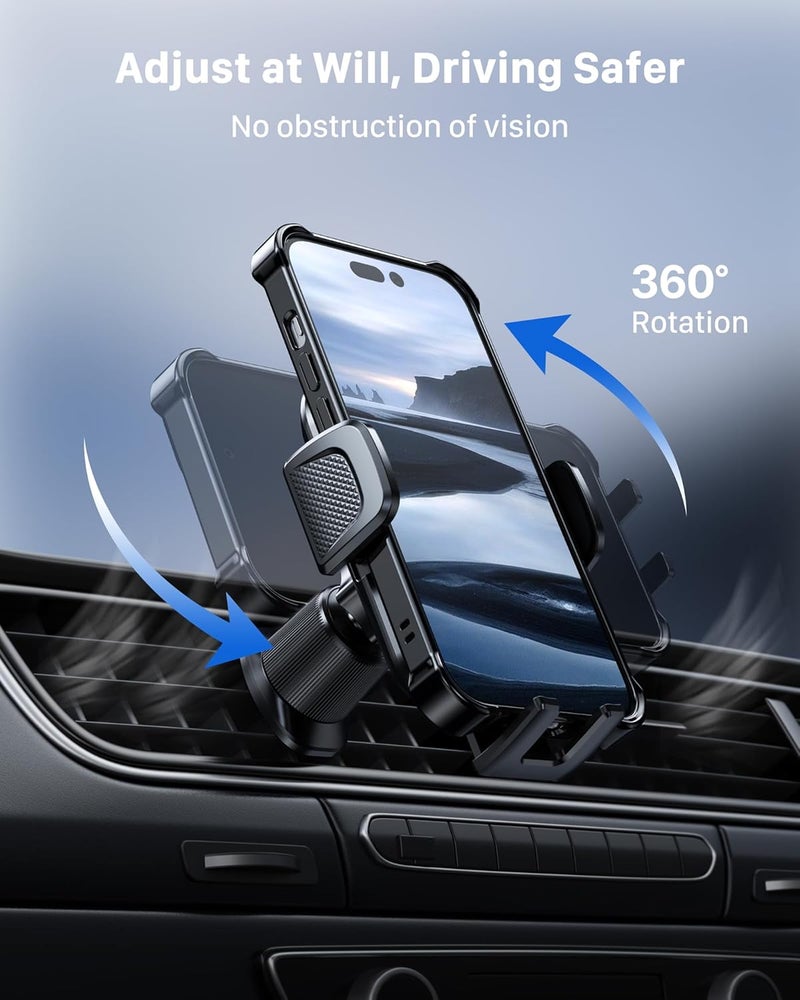 YOSH Car Phone Holder, 2024 Air Vent Phone Holder for Cars, iPhone Car Holder Double Lock Metal Hook, Super Stable Big Phone Friendly for iPhone 15 14 13 12 11 Pro Max Samsung S23 S22 S21 Pixel etc - Image 5