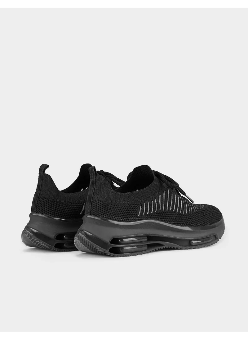 Cabani Black Lace-Up Women's Sports Shoes