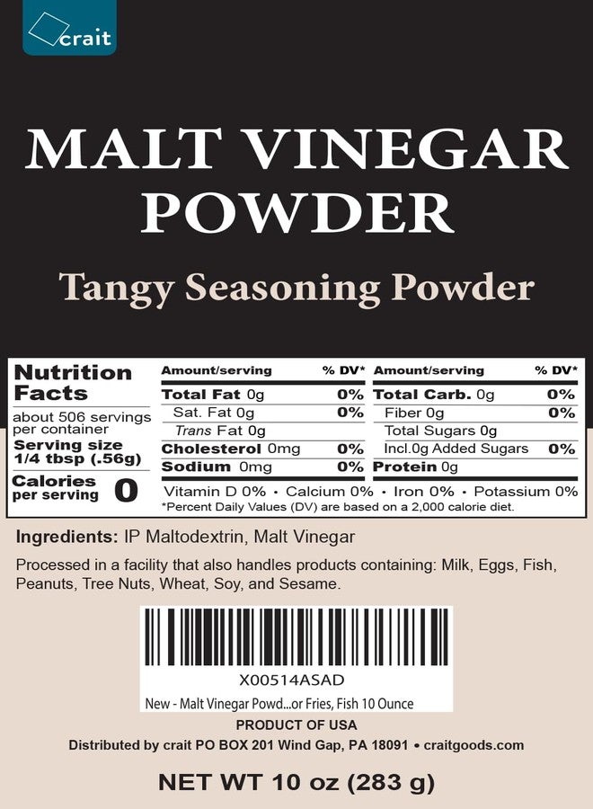crait Malt Vinegar Powder, Malt Vinegar Seasoning for Fish and Chips Tangy Seasoning Powder for Fries, Fish 10 Ounce - Image 5