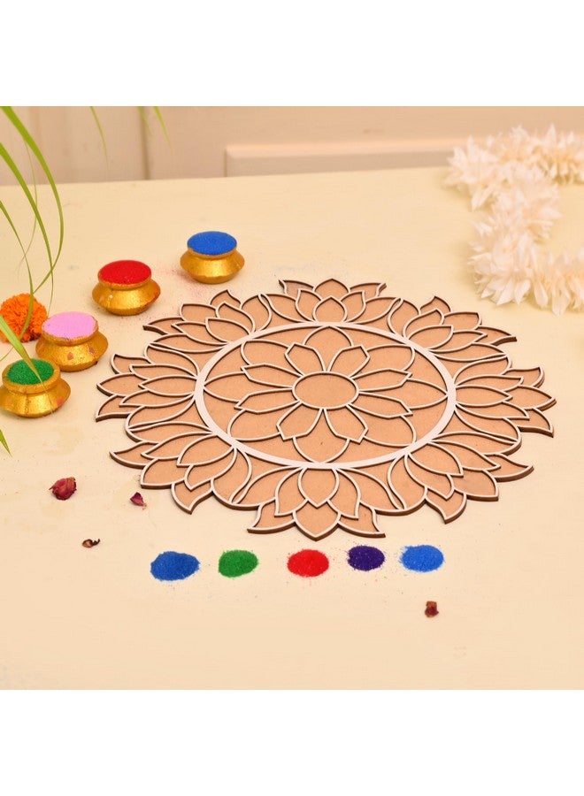 CraftVatika قالب رانغولي المحمول من كرافتفاتيكه لتصميم رانغولي لزينة ديwali - 12 بوصة قوالب رانغولي أنانتا لزينة مهرجان ديwali في المنزل والهدايا - Image 2